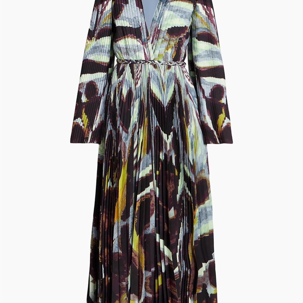 Multicolor Long Sleeve Maxi Dress